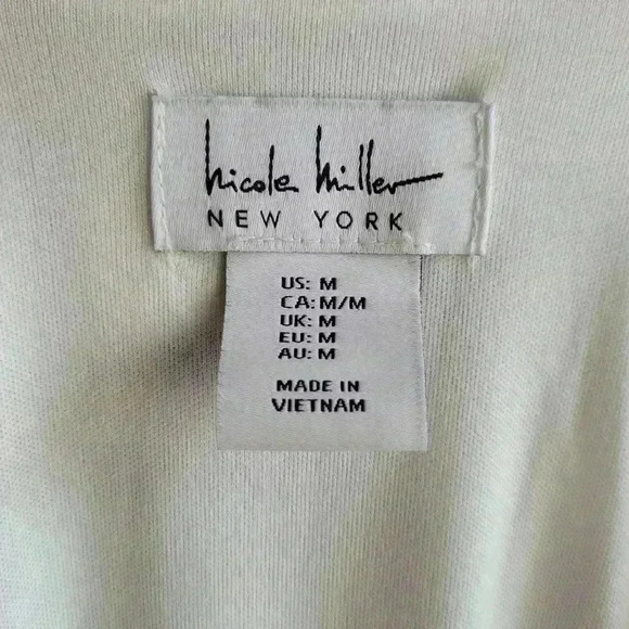 NICOLE MILLER Abstract Print Sleeveless Maxi Dress Size Medium SilkyBlue & White - Picture 3 of 10